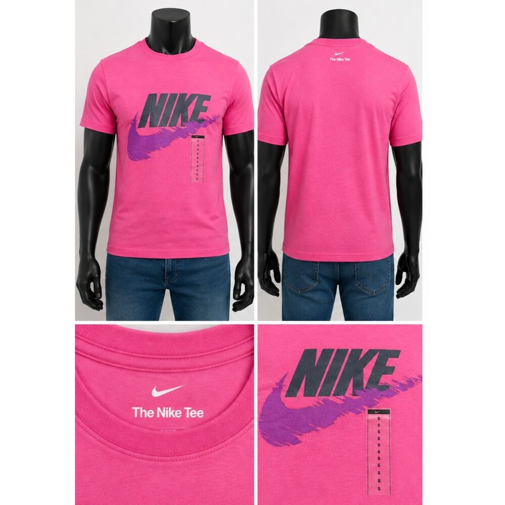 Nike Men’s The Nike Tee Pink Purple Swoosh Graphic T Shirt Size Small New Tags
